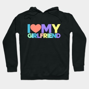 I Love My Girlfriend Red Hearts Love Couple (Rainbow) Hoodie